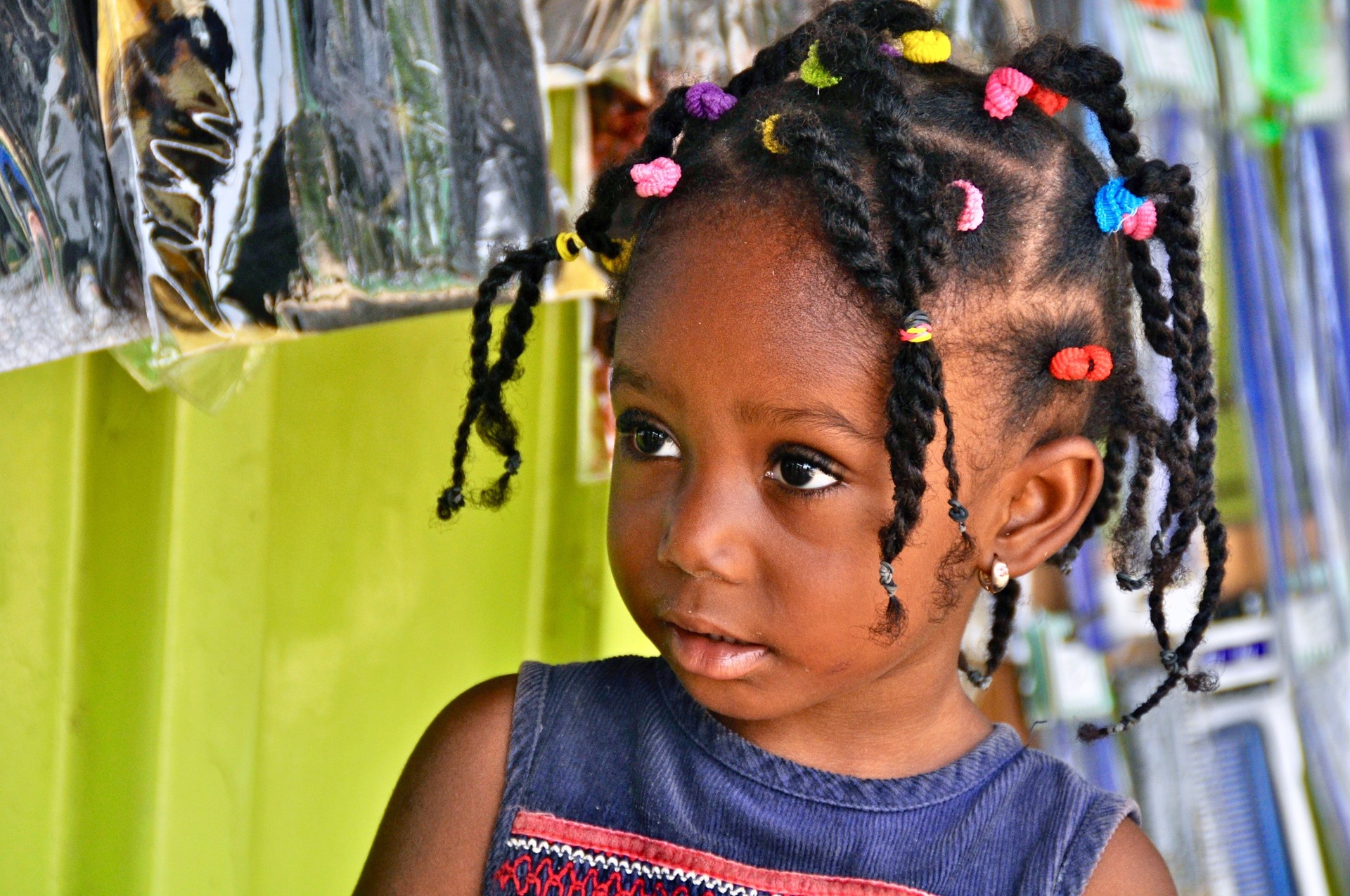 Close-Up Of Girl With Braided Hair